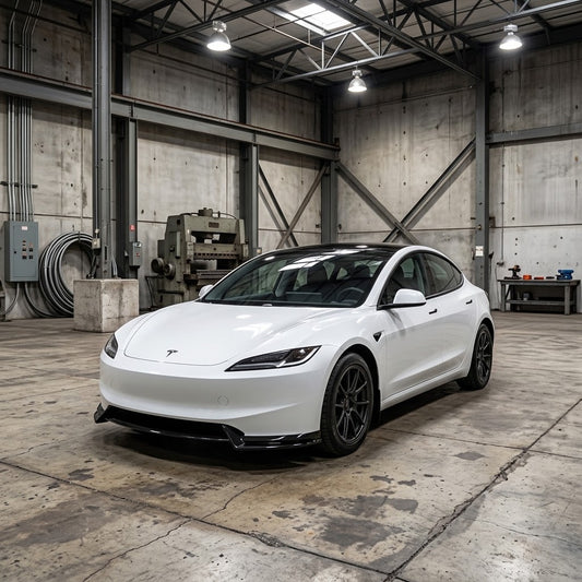 2024+ | Model 3 Highland Aggressive Front Lip Splitter Spoiler - ABS Plastic (3 Pieces)