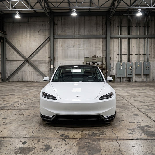 2024+ | Model 3 Highland Aggressive Front Lip Splitter Spoiler - ABS Plastic (3 Pieces)