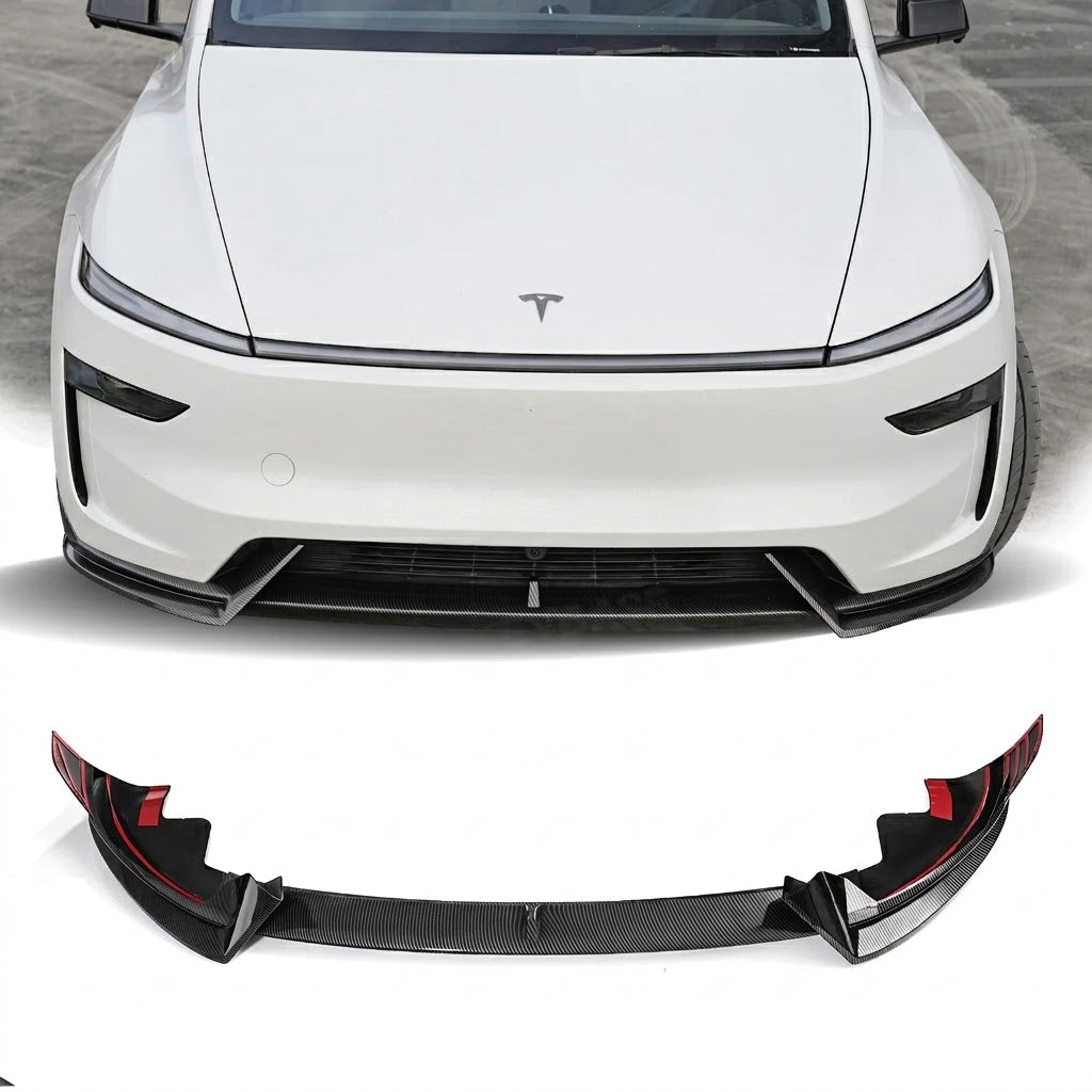2025+ | Model Y Juniper Aggressive Front Lip Splitter Spoiler - ABS Plastic (3 Pieces)