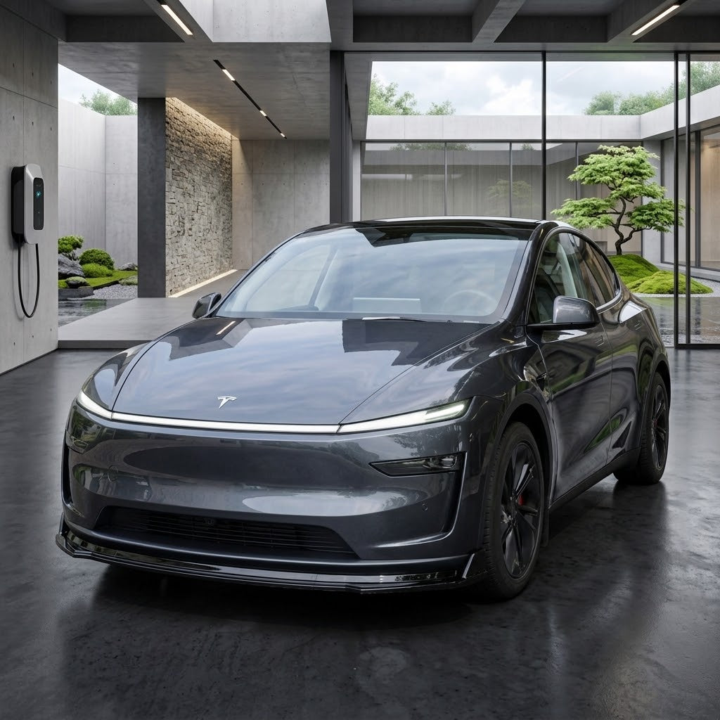 2025+ | Model Y Juniper Sporty Front Lip Splitter Spoiler - ABS Plastic (3 Pieces)