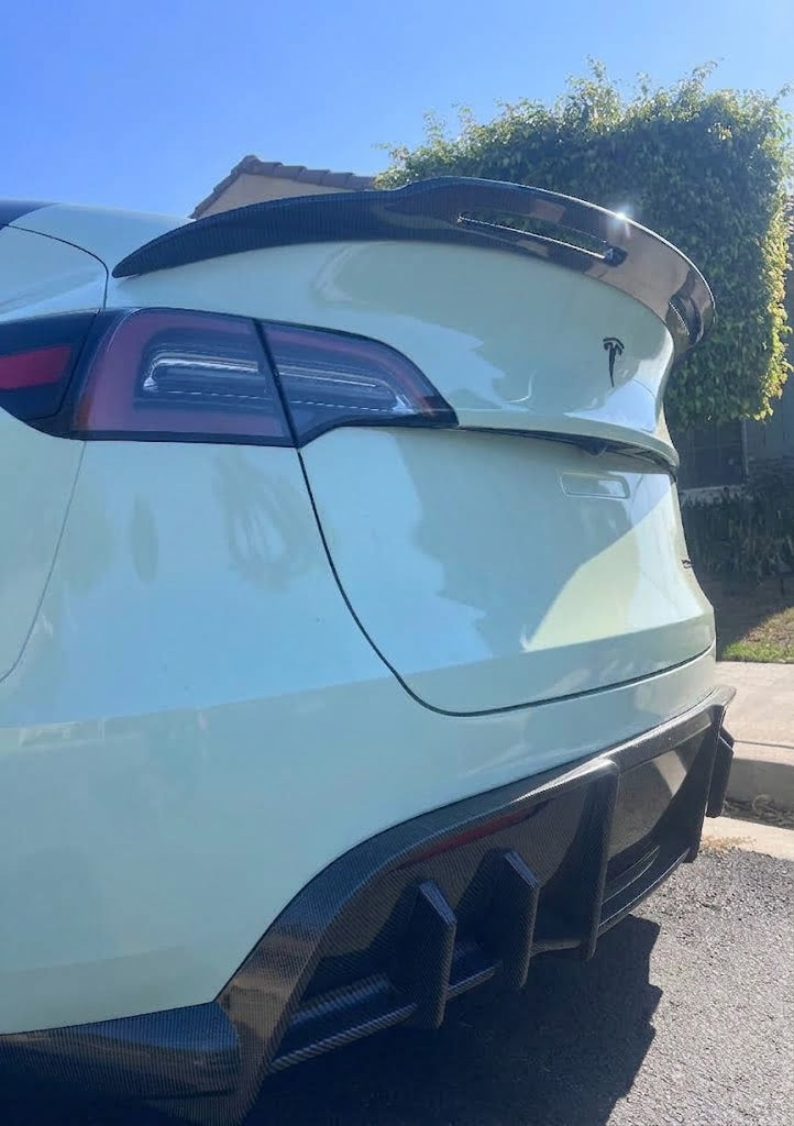 2020-2025 Tesla Model Y Massive rear spoiler - ABS plastic, rear view | EVP Performance