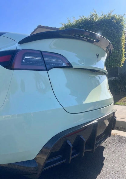 2020-2025 Tesla Model Y Massive rear spoiler - ABS plastic, rear view | EVP Performance